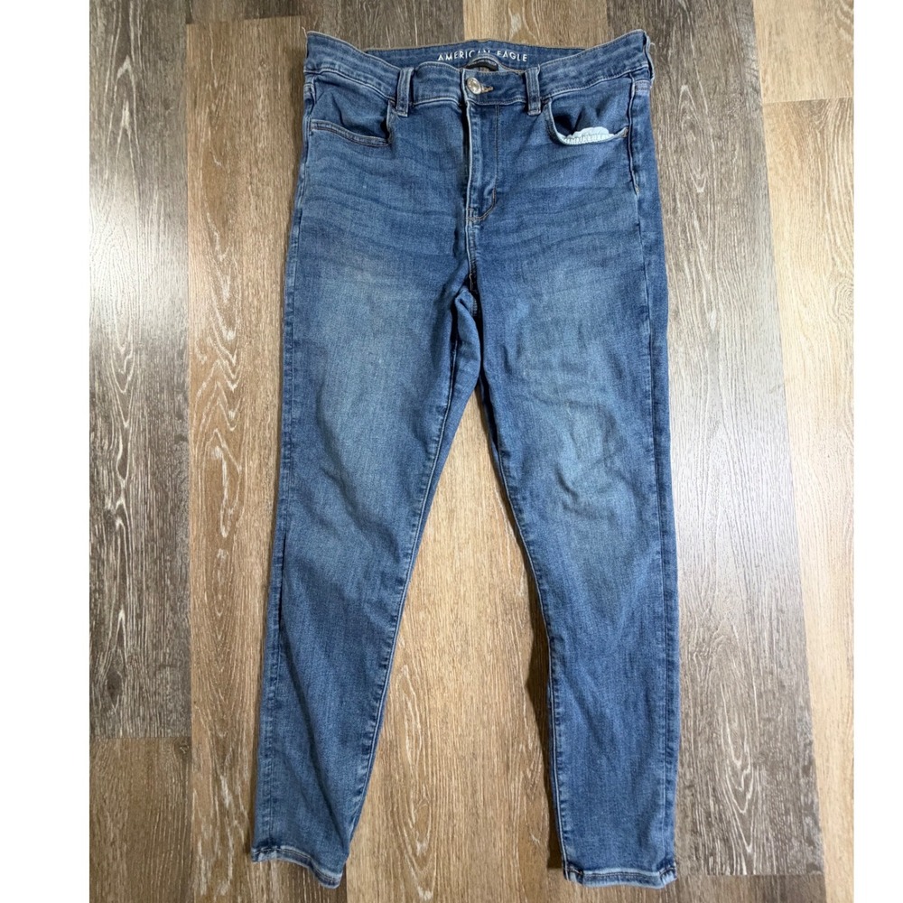 American Eagle Hi-Rise Jegging Women 14 Blue Next Level Stretch Skinny Jeans